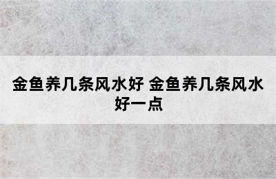 金鱼养几条风水好 金鱼养几条风水好一点